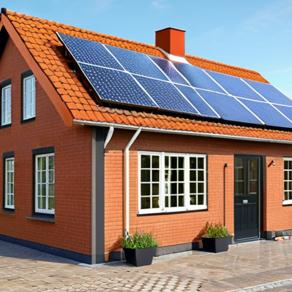 ** A well-insulated Dutch house with solar panels on the roof, showcasing energy efficiency and sustainability.
2. **