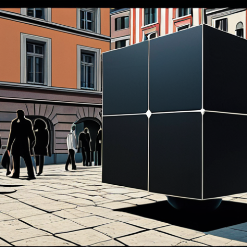 **Prompt 1: Algorithmic Bias and the Black Box**
    A conceptual image illustrating the 'black box' problem of AI and algorithmic bias. A large, abstract, dark cube or sphere, glowing with complex, indecipherable internal patterns, stands centrally. From its hidden processes, digital 'shadows' of distorted or unequally treated human figures (diverse in ethnicity and gender) are cast onto a stylized, modern European city street. In the foreground, a set of ancient, unbalanced scales of justice are tilted heavily, symbolizing inherent biases and societal inequality. The atmosphere is thoughtful and subtly unsettling, emphasizing the hidden nature and unintended consequences of biased AI systems.