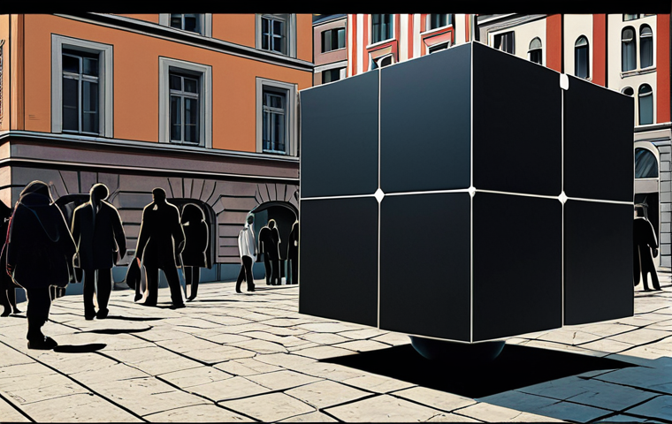 **Prompt 1: Algorithmic Bias and the Black Box**
A conceptual image illustrating the 'black box' problem of AI and algorithmic bias. A large, abstract, dark cube or sphere, glowing with complex, indecipherable internal patterns, stands centrally. From its hidden processes, digital 'shadows' of distorted or unequally treated human figures (diverse in ethnicity and gender) are cast onto a stylized, modern European city street. In the foreground, a set of ancient, unbalanced scales of justice are tilted heavily, symbolizing inherent biases and societal inequality. The atmosphere is thoughtful and subtly unsettling, emphasizing the hidden nature and unintended consequences of biased AI systems.