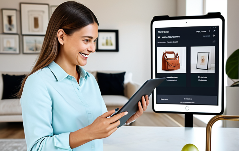 윤리적 AI 개발을 위한 원칙 - AI-Powered Personalized Shopping Experience**
"A modern woman in appropriate attire, browsing an on...