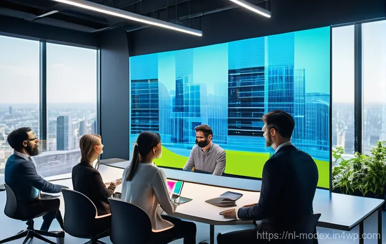 AI의 역할과 인간의 도덕적 기준 - **Human-AI Collaboration for a Brighter Future**
A brightly lit, modern co-working space featuri...
