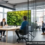 Home 20 인공지능과 윤리 인간 기술 공존의 새로운 패러다임 - A modern Dutch office environment showing diverse professionals collaborating around a transparent d...